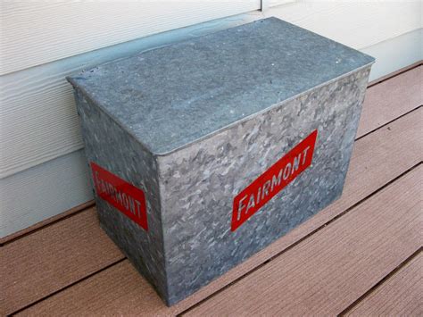 vintage galvanized steel milk box|old milk boxes for porches.